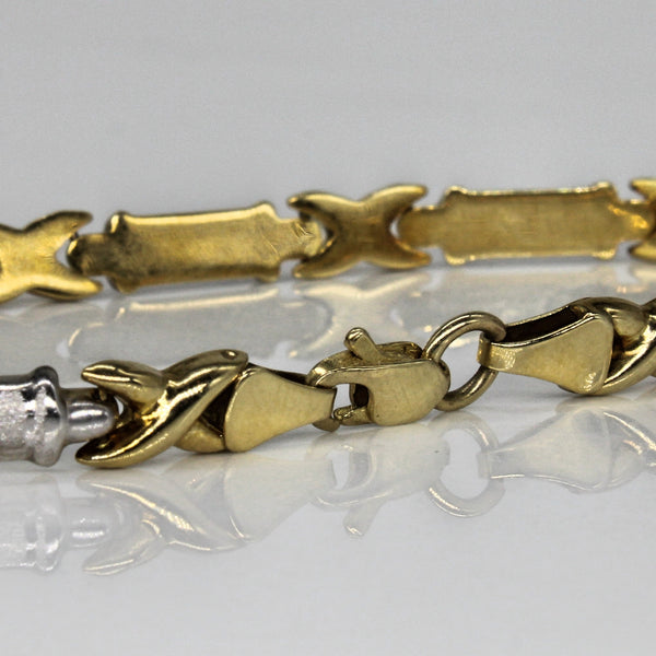 10k Two Tone Link Bracelet | 7