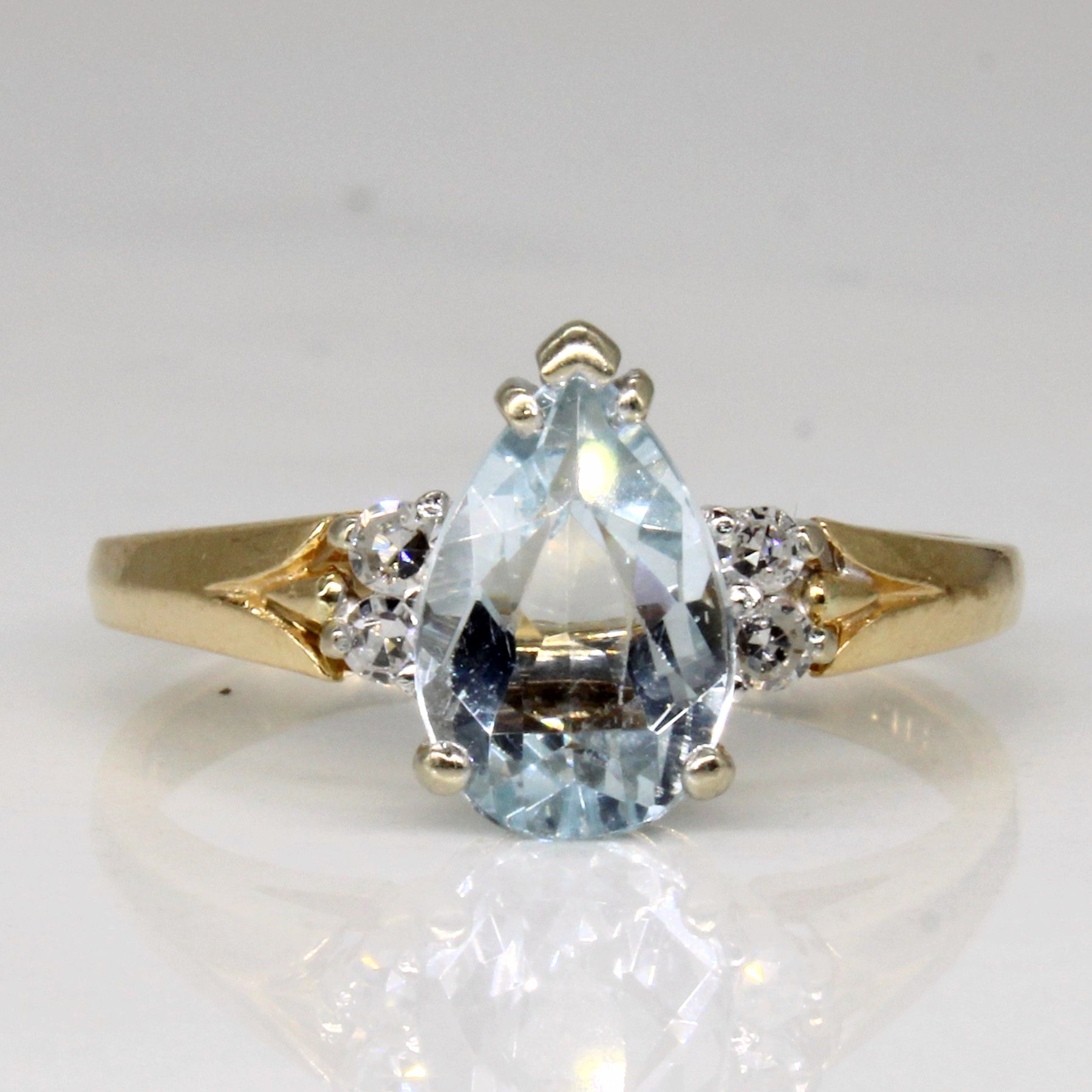 Aquamarine & Diamond Cocktail Ring | 0.95ct, 0.06ctw | SZ 6 |
