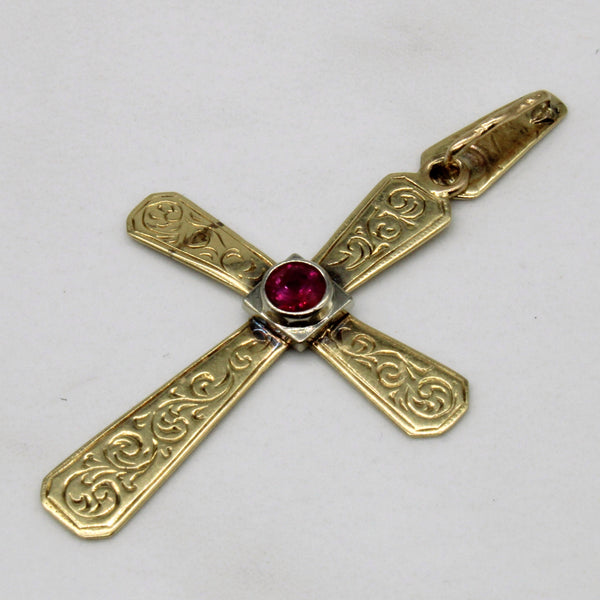 Ornate Ruby Cross Pendant | 0.38ct |