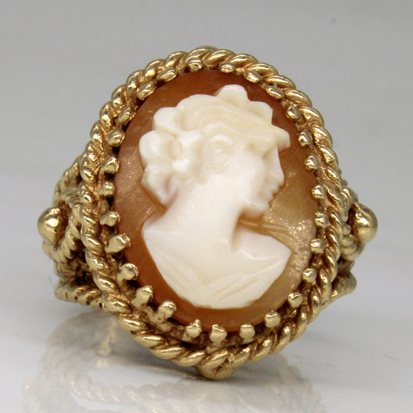 Sea Shell Cameo Ring | 4.50ct | SZ 6.25 |