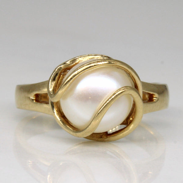 Caged Pearl Cocktail Ring | SZ 6.25 |