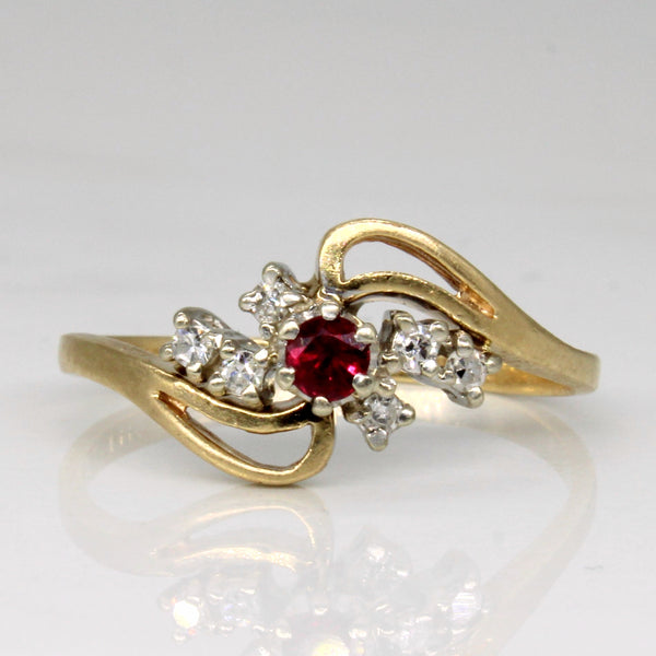 Ruby & Diamond Waterfall Ring | 0.12ct, 0.06ctw | SZ 7 |