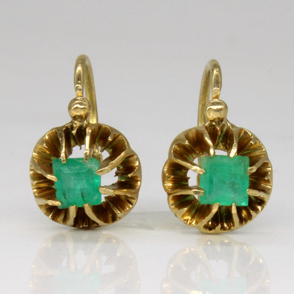 Solitaire Emerald Drop Earrings | 0.50ctw |