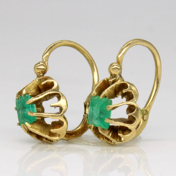 Solitaire Emerald Drop Earrings | 0.50ctw |