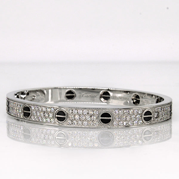 CARTIER Love Bracelet, Diamond-Paved, Ceramic  | 1.99ctw | 6