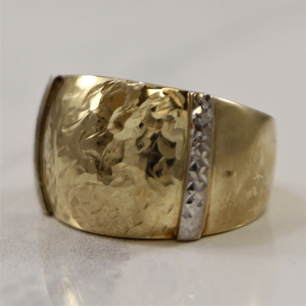 Hammered Two Tone Dome Ring | SZ 6 |