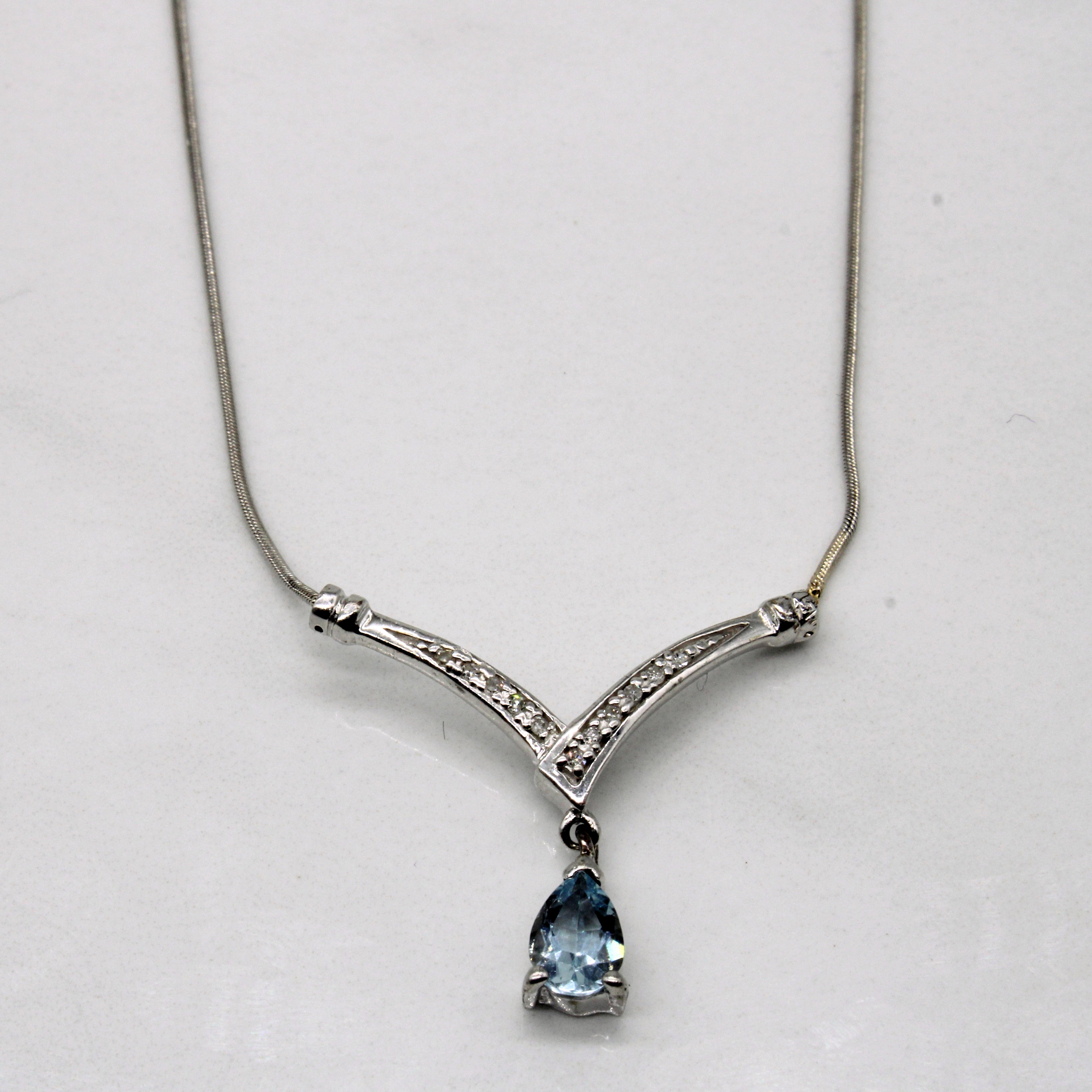 Aquamarine Diamond Necklace 19