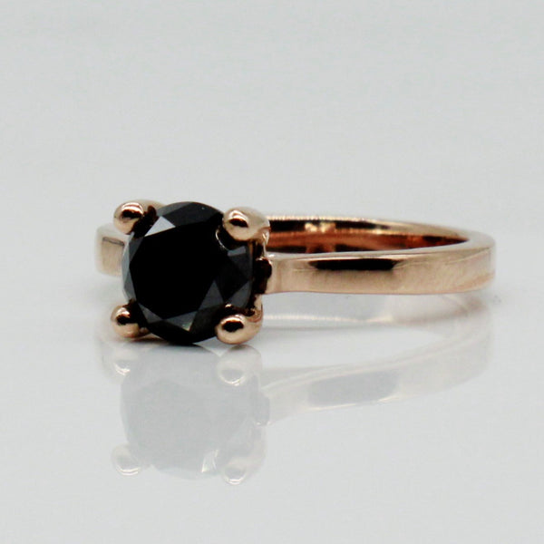 'Bespoke' Black Diamond Solitaire Ring | 1.75ct | SZ 7 |